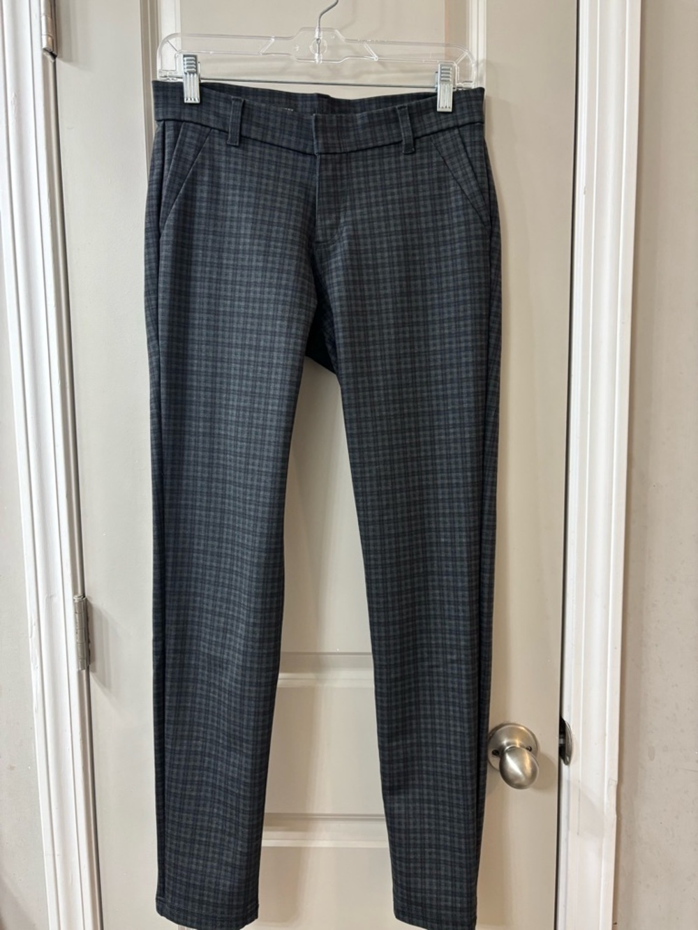Kut from the Kloth Gray and Green Plaid Pants